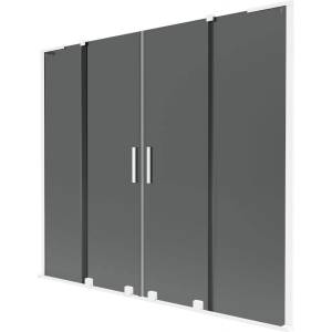 Mexen Velar L Duo параван за вана, 2-крилен, плъзгащ се, 170 x 150 см, графит, бял - 896-170-003-42-20 (896-170-003-42-20)