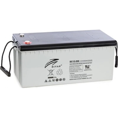 Оловна AGM Deep cycle батерия RITAR (DC12-200), 12V, 200Ah, 522 /240/ 219 mm, F10/M8, За соларни системи (RITAR-DC12-200)