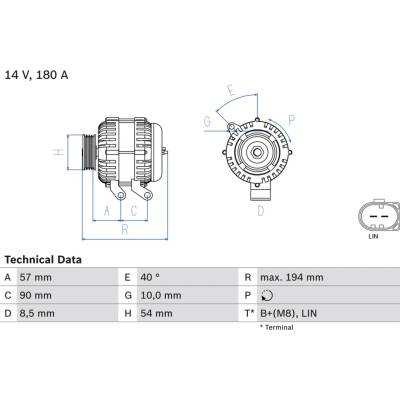 Alternátor BOSCH 0 986 048 400