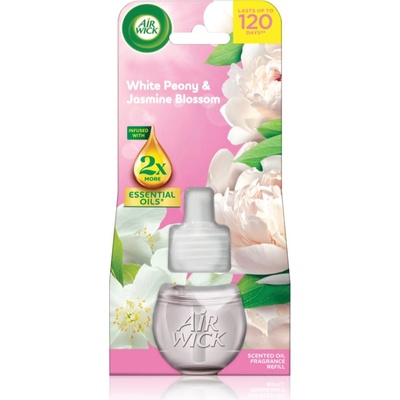 Air Wick Essential Oils White Peony & Jasmine Blossom пълнител за електрически дифузер 19ml