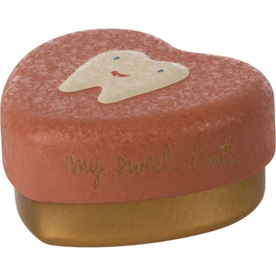 Maileg Kovová krabička na zoubky Heart Rose růžová barva kov – Zboží Dáma