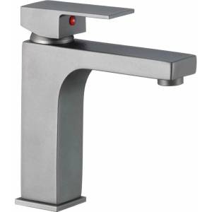 Inter Ceramic Едноръкохватков смесител за умивалник Inter Ceramic Yasmina, матово сив - Gun Gray (1008866GG)