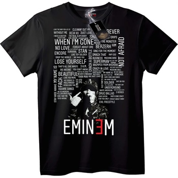 NOONEBRAND Тениска Eminem Списък с Песни - 2XL, White