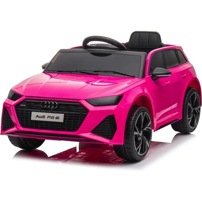 ROLLZONE Audi RS6 12V - Детска акумулаторна кола, Розова, Кожена седалка, EVA гуми (BRD2118-pink)