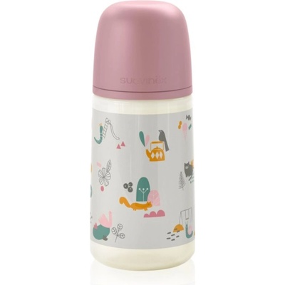 Suavinex kojenecká láhev Walk růžová 270 ml
