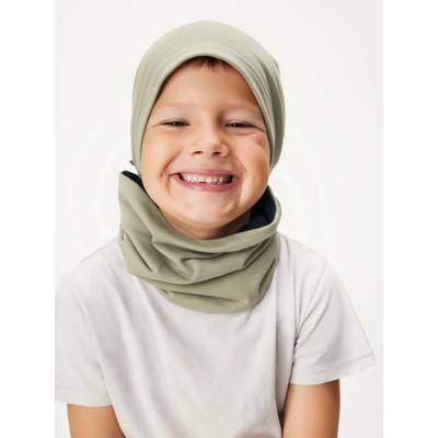 unuo Dětská čepice z teplákoviny Basic Khaki