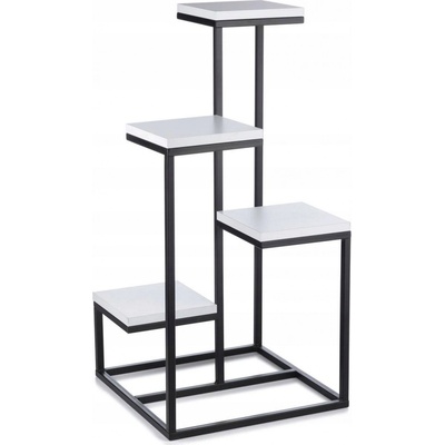 HowHomely Stojan na květiny KASKADA 79x40 černá/bílá DD0444 – Zboží Dáma