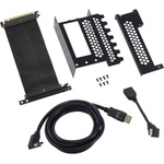 Cablemod Универсален брекет и кабел за вертикален монтаж за видео карта CableMod PCIe x16, 1x DisplayPort, 1x HDMI кабел (ZURC-016) - ggbox