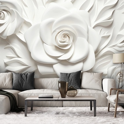Gario Fototapeta Biele ruže Materiál: Vliesová, Rozmery: 200 x 140 cm