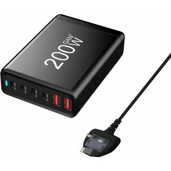 Nabíječka 200W PD 4x USB C 3x QC 3.0 GaN Dokovací stanice pro iPhone