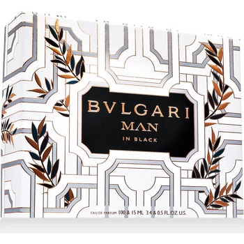 Bvlgari Man In Black комплект за мъже Eau de Parfum 100 ml + Eau de Parfum 15 ml опция Bay Leaves Cover