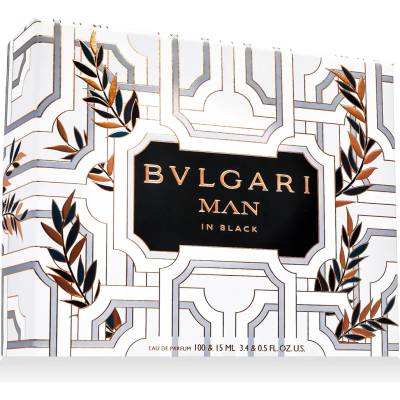 Bvlgari Man In Black комплект за мъже Eau de Parfum 100 ml + Eau de Parfum 15 ml опция Bay Leaves Cover