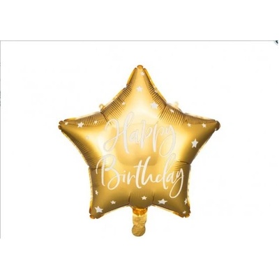 PartyDeco Hvězda zlatá HB 40cm fóliový balónek