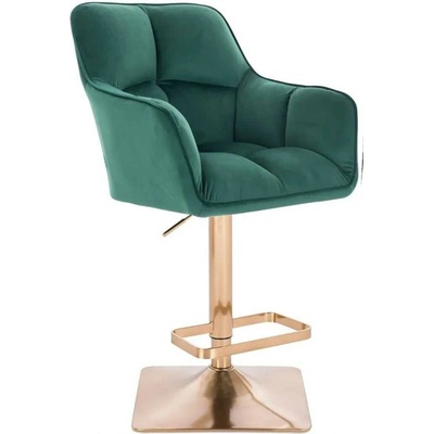 LuxuryForm Design Amalfi Velur na zlatej hranatej podstave / zelená
