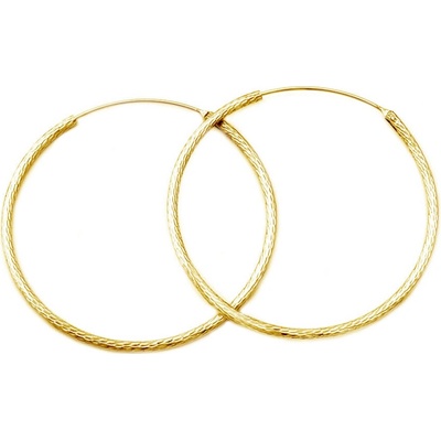 Beneto Luxusní pozlacené náušnice kruhy ze stříbra AGUC1240/N-GOLD 4,5 cm