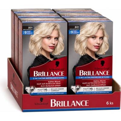 Schwarzkopf Brillance Barva na vlasy Diamant blond 801 6 x1 ks