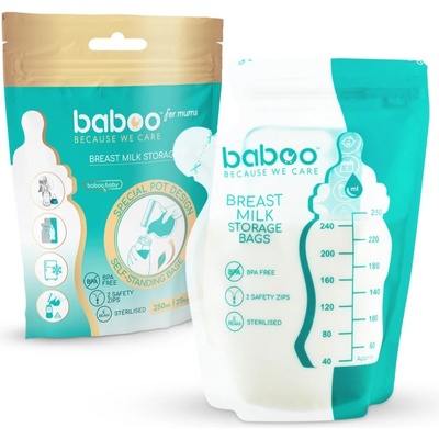 Baboo Breast Milk Storage Bags пликчета за съхранение на кърма 25x250ml