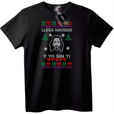 NOONEBRAND Тениска Религиозна Коледа - M, Black