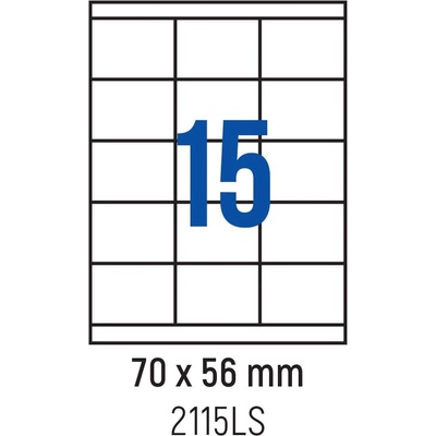Spree Етикети лепящи 15 бр. , 70.0x56.0 мм, 100 л. , A4, кант 2 (3800884029916)