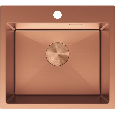 Mexen Solix кухненска мивка от неръждаема стомана, 1-коморна, 500 x 450 мм, мед - 6402501000-65 (6402501000-65)