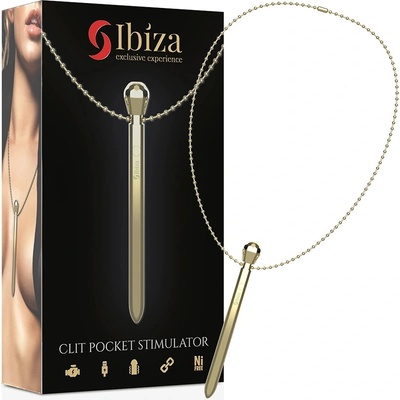 Ibiza Clit Pocket Stimulator Necklace 12 Vibration Modes Golden