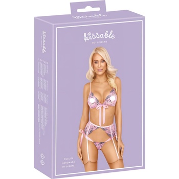 Kissable Целувка - розово бродирано бельо комплект