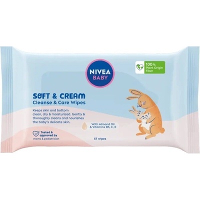NIVEA Baby Soft&Cream čisticí ubrousky 57 ks
