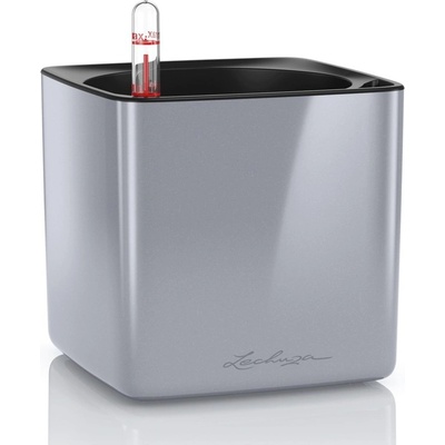 Lechuza Cube Glossy 14 titanium dust