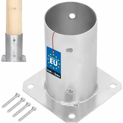 Kotarbau kotevní konzola základny sloupu šroubovaná 80 mm stříbro