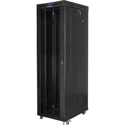 Lanberg rack cabinet 19" free-standing 42U-600x1000 (flat pack) with glass door lcd black v2 (FF01-6042-12BL)