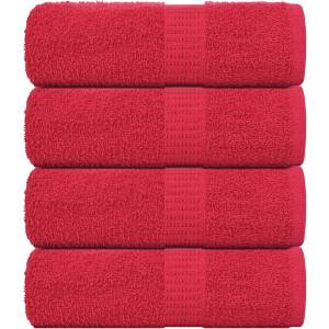 vidaXL Кърпи за гости FROGN 4 бр. червени 30x50 см 360 г/м2 (136924)