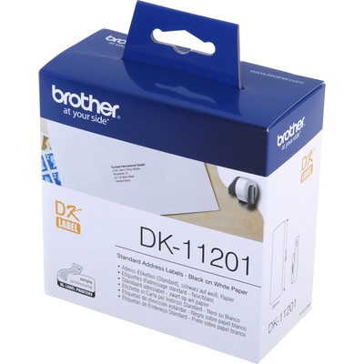 Brother Етикети DK11201, за адреси, 29 x 90 mm, бели, 400 броя в ролка (3030100595)