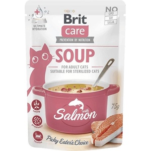 Brit Care Cat Soup with Salmon 75гр- супа със сьомга, БЕЗ зърнени култури
