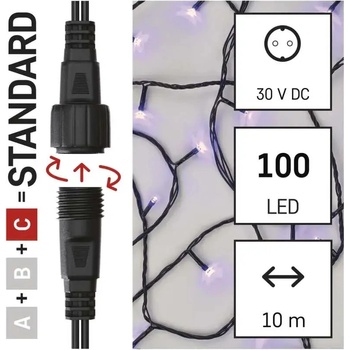 Emos D1AF01 100 LED Standard 10 m venkovní i vnitřní fialová časovač