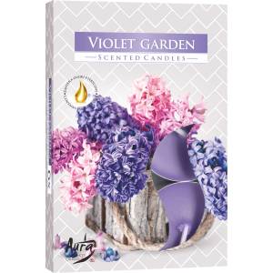 BISPOL Ароматни свещи Bispol Aura - Violet Garden, 6 броя (p15-343)