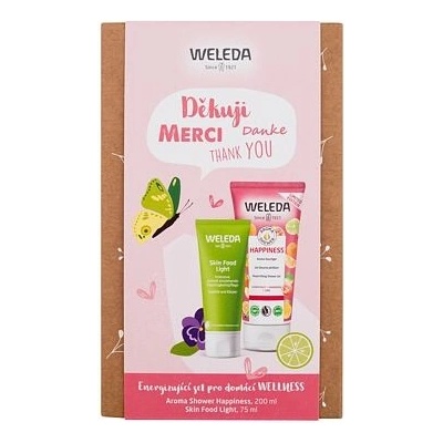 Weleda Aroma Shower Happiness : sprchový gel Aroma Shower Happiness 200 ml + pleťový a tělový krém Skin Food Light Face and Body Cream 75 ml