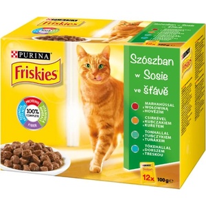 Friskies Beef/chicken/tuna/cod in sauce 12x85 g