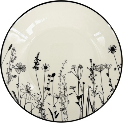 Hluboký porcelánový talíř Linea Garde 20,5 cm - černý dekor, by inspire