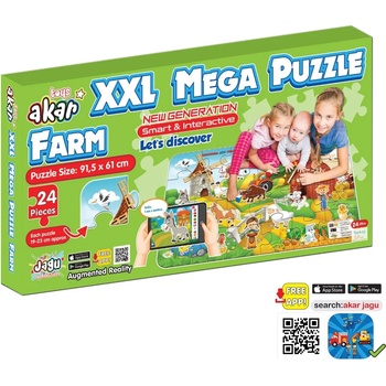 Image 1 of Jagu Образователен говорещ пъзел Jagu - Ферма, 24 части (93-994)