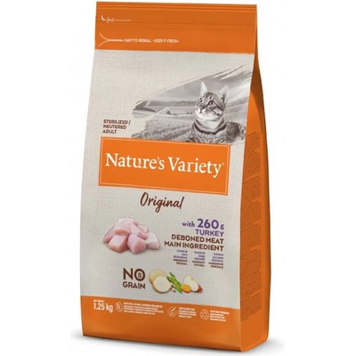 Nature´s variety Nature s Variety Стерилизиран котешки храна Original No Grain Пуйка 1, 25 кг