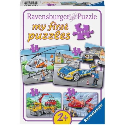 Ravensburger Детски пъзел Ravensburger 4 в 1 - Превозни средства за спешна помощ (7005631)