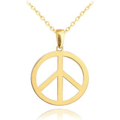 Minet Pozlátený strieborný náhrdelník peace JMAN0396GN50