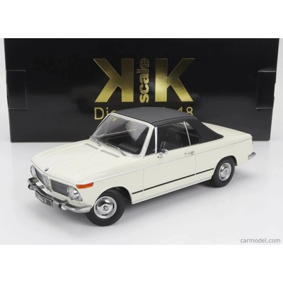 Kk-scale BMW 1600-2 Cabriolet 1968 With Removable Soft-top Bílá 1:18