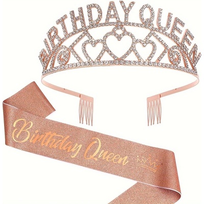 Sada Happy Queen - šerpa a korunka růžová