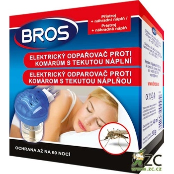 Bros - el. odpařovač proti komárům s tek . náplní 45 ml (60 nocí