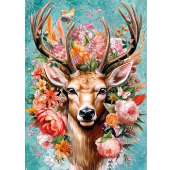 Image 1 of Cherry Pazzi - Puzzle Flower Deer - 1 000 piese