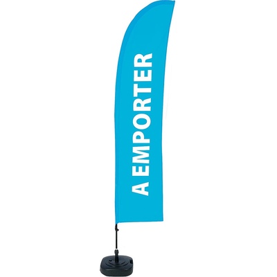 Jansen Display Beach Flag Budget Wind Complete Set Take Away Blue French, 1010 x 4305 mm