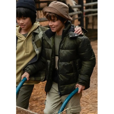 MAYORAL Зимна шуба в тъмнозелен цвят с цип и сваляема качулка за момче Mayoral