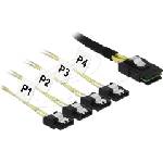 Delock Интерфейсен кабел Delock Mini SAS SFF-8087 към 4 x SATA 7-pin 1 m metal (DELOCK-85731) - cybertrade