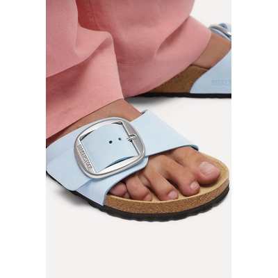 Birkenstock чехли с равна подметка дамски кожени Madrid Big Buckle (1031837)